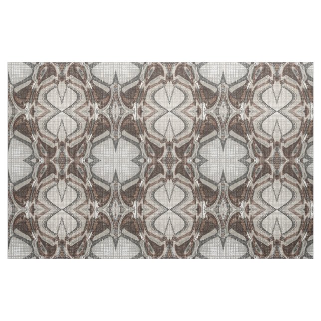 Grey and Brown Abstract Art Fabric (Fat Quarter)