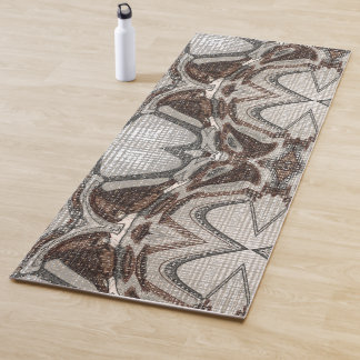 Grey and Brown Abstract Art Yoga Mat