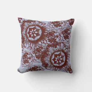 Grey and Brown Flower Pillow