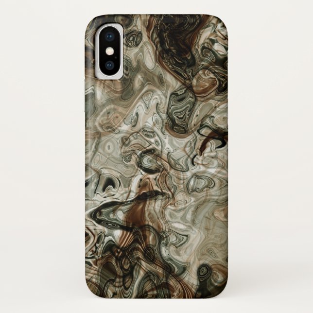 Grey And Brown Flowing Marble Case-Mate iPhone Case (Back)