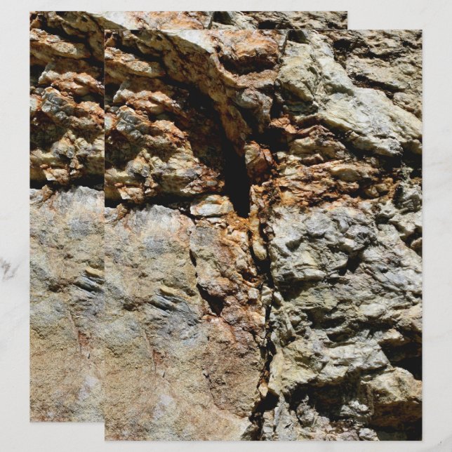 Grey And Brown Stone Nature Scrapbook Paper (Front/Back)