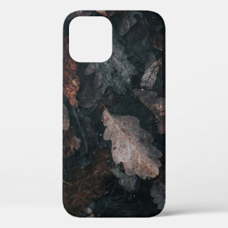 Grey and brown withered leaves iPhone 12 case