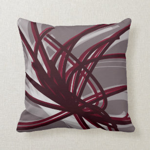 burgundy pillows throws