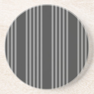Grey and charcoal five stripes pattern coaster