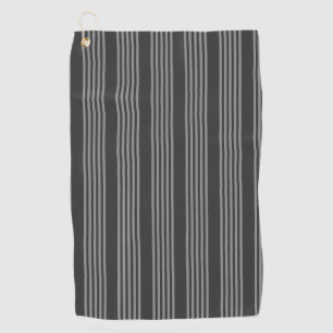 Grey and charcoal five stripes pattern golf towel