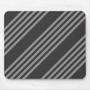 Grey and charcoal five stripes pattern mouse mat