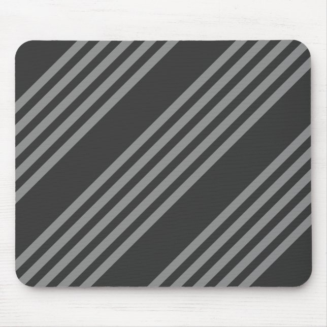 Grey and charcoal five stripes pattern mouse mat (Front)