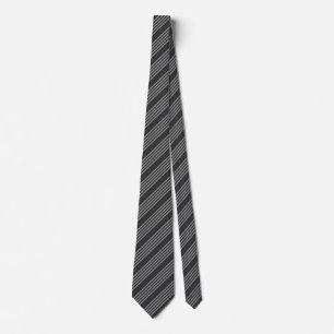 Grey and charcoal five stripes pattern tie