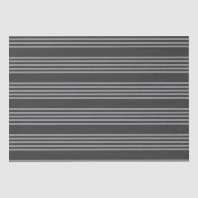 Grey and charcoal five stripes pattern tissue paper (Front)