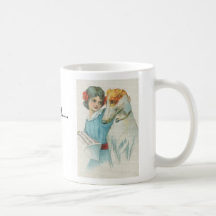Grey and girl with music, I adopted a Greyhound... Coffee Mug