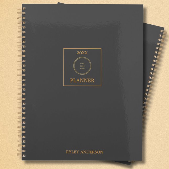 Grey and Gold Business Logo Monogram Planner (Creator Uploaded)
