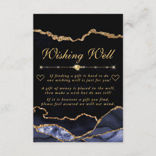 Grey and Gold Faux Glitter Agate Wishing Well Enclosure Card