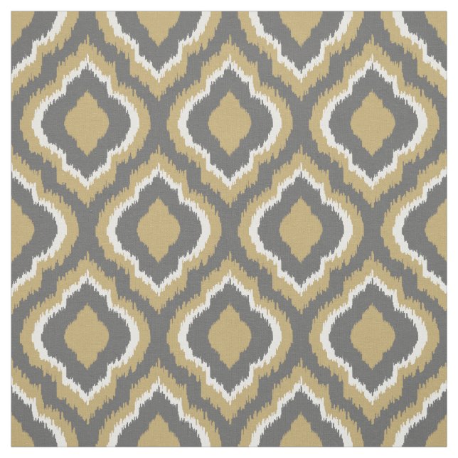 Grey and Gold Ikat Moroccan Fabric (Swatch)