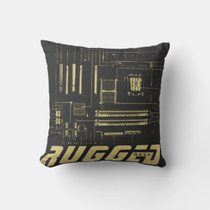 grey and gold RUGGED GEEK Motherboard Cushion
