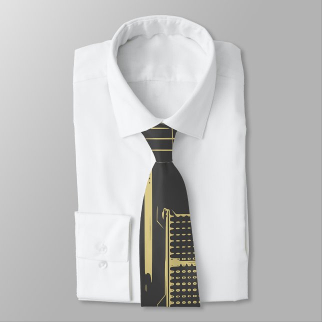 grey and gold Tech Motherboard | Circuit Board Tie (Tied)