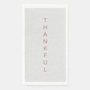 Grey and Gold Thankful Napkin
