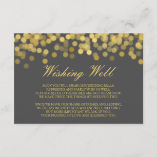 Grey and Gold Twinkle Modern Wishing Well Card