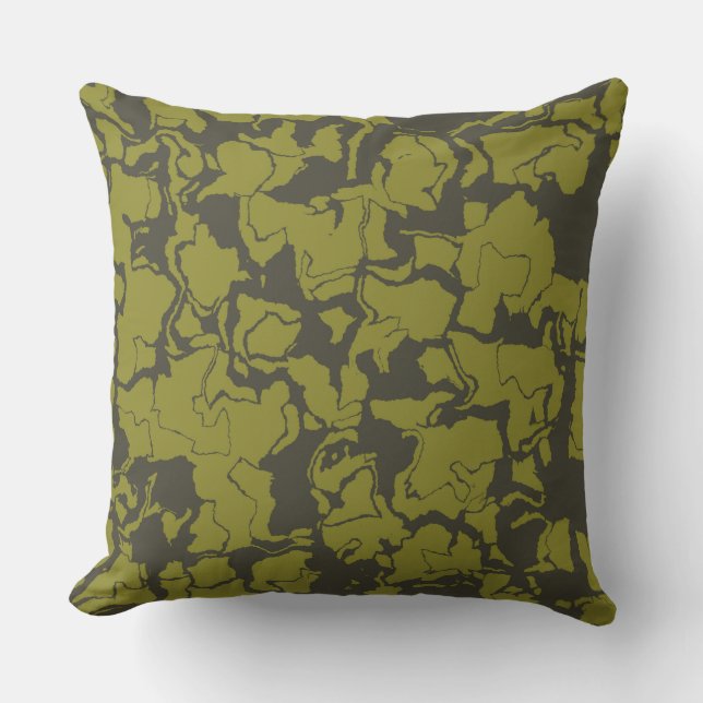 Grey and Green abstract Cushion (Front)