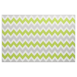 Grey and Green Modern Chevron Large Scale Fabric