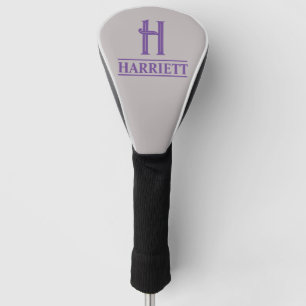 Grey and Lavender Monogrammed Golf Head Cover