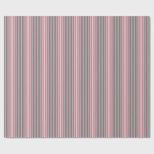Grey and Light Pink Stripes Pattern Wrapping Paper