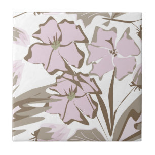 Grey and lilac flowers. tile