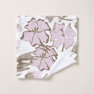 Grey and lilac flowers. wash cloth