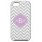 Grey and Lilac Purple Modern Chevron Monogram