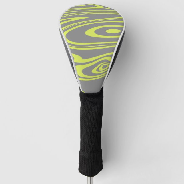 Grey and Lime Punch Golf Head Cover (Front)