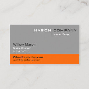 Grey and Orange Corporate Business Card