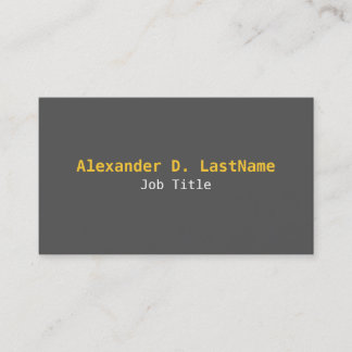 Grey and orange simple contemporary business card