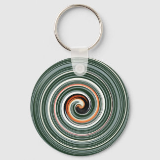 Grey and orange spiral pattern key ring