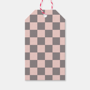 Grey and Pink Chequerboard Gift Tags