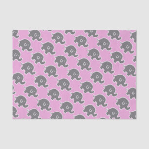 Grey And Pink Elephant Baby Shower Gift Tissue Tissue Paper