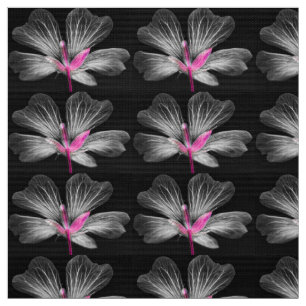 Grey and Pink Flower Fabric