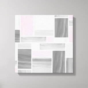 Grey and Pink Stained Glass (12x12) Canvas Print