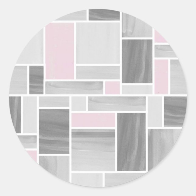 Grey and Pink  Stained Glass Stickers (Front)