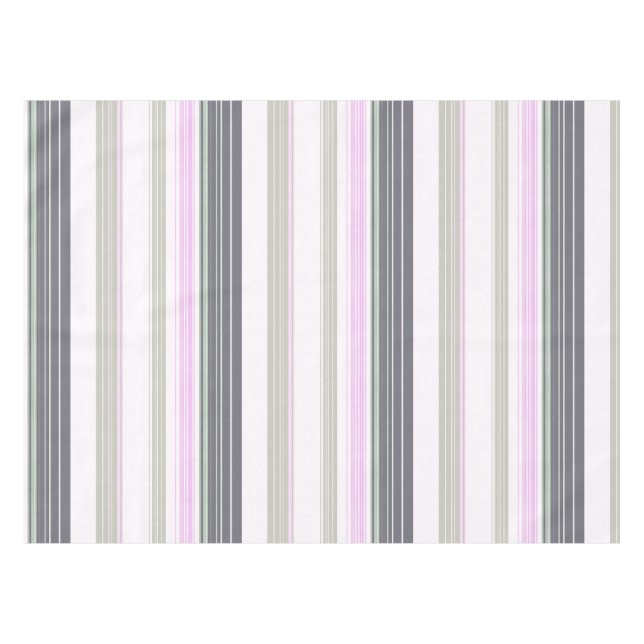 Grey and pink vertical stripes. tablecloth (Front (Horizontal))