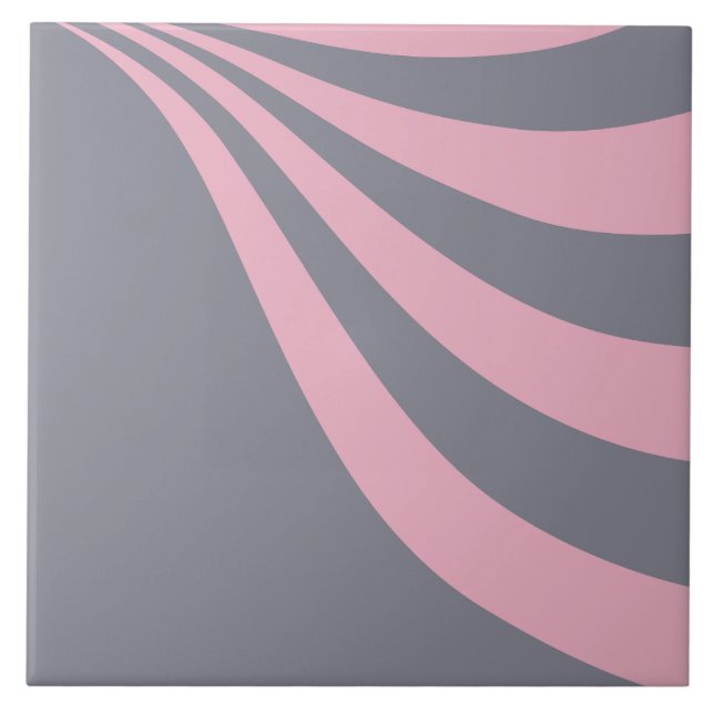 Grey and Pink Wave Tile (Front)