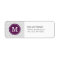 Grey and Purple Chevron Monogram Return Address