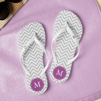Grey and Purple Chevrons Monogrammed