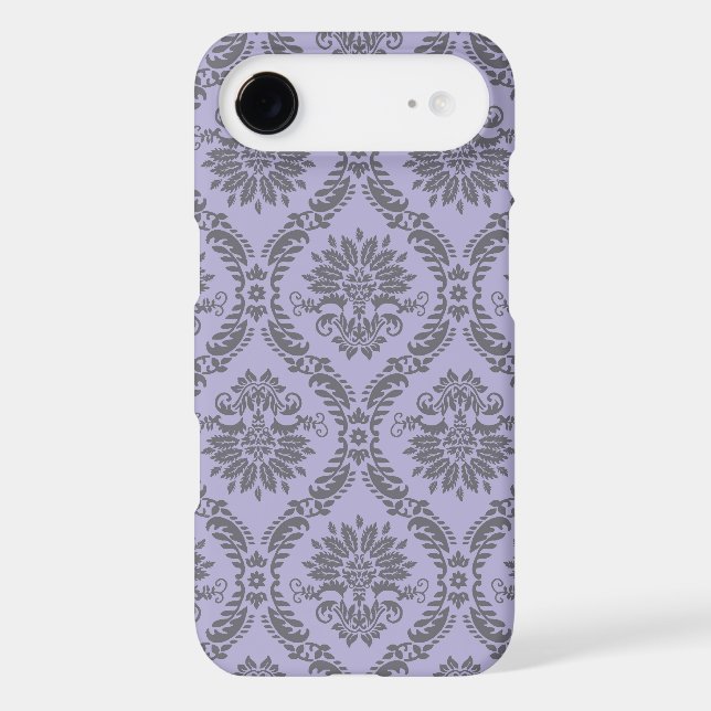 grey and purple damask Case-Mate iPhone case (Back)