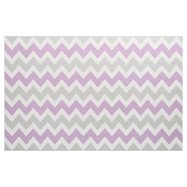 Grey and Purple Modern Chevron Large Scale Fabric (Yard)