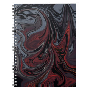 Grey and red abstract painting notebook