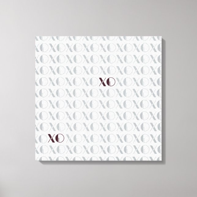 Grey and Red XOXO Canvas Print (Front)