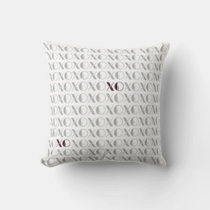Grey and Red XOXO Cushion