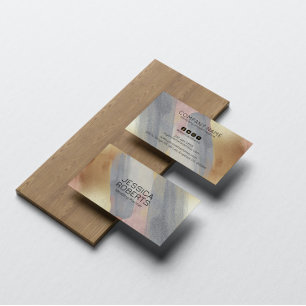Grey and Rose-Gold Brush Strokes background Business Card