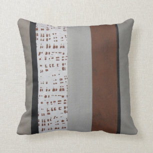 Grey and rust modern pattern cushion