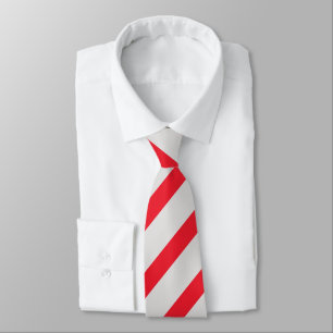 Grey and Scarlet Diagonally-Striped Tie