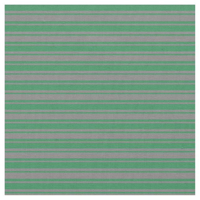 Grey and Sea Green Stripes Fabric (Close Up)